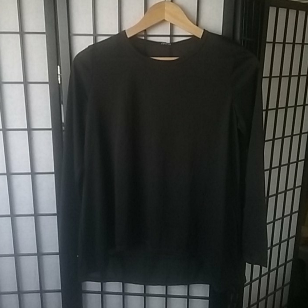 Womens, Finejo Blouse, Black, Nylon, Size Large